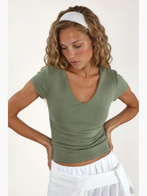 Blusa con scollo a v in misto modal e cotone busem - Kiabi