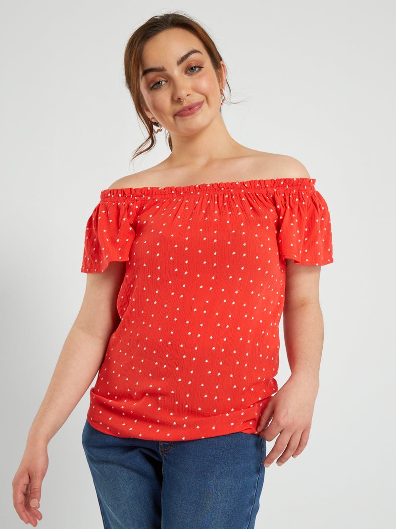 Blusa con stampa - So Easy ROSSO - Kiabi