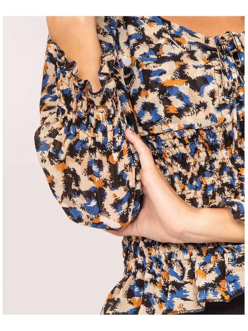 Blusa con stampa FRONKA Beige - Kiabi