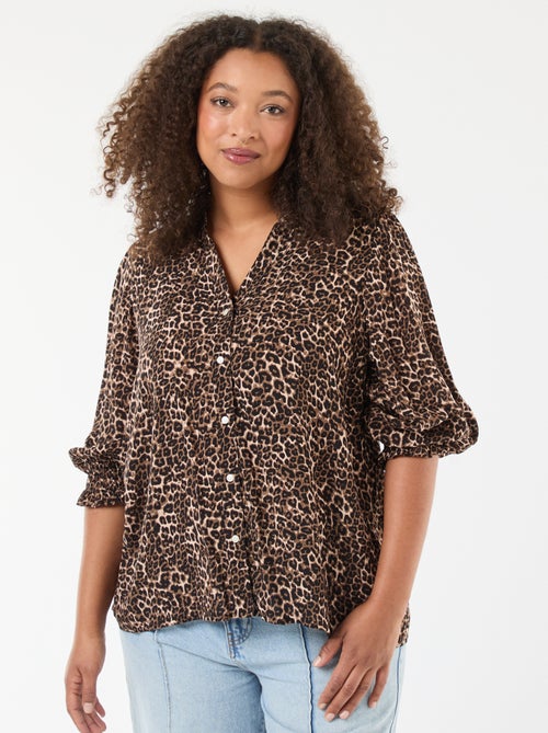 Blusa con stampa leopardata 'Only Carmakoma' - Kiabi