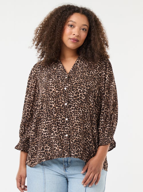 Blusa con stampa leopardata 'Only Carmakoma' - Kiabi
