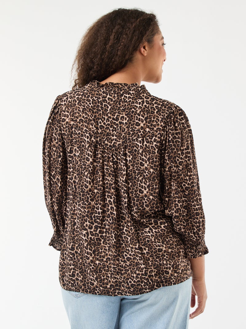 Blusa con stampa leopardata 'Only Carmakoma' Marrone - Kiabi
