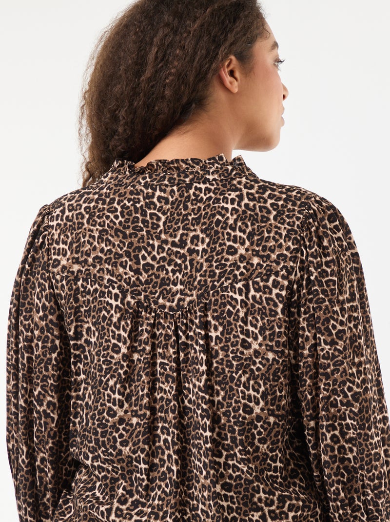 Blusa con stampa leopardata 'Only Carmakoma' Marrone - Kiabi