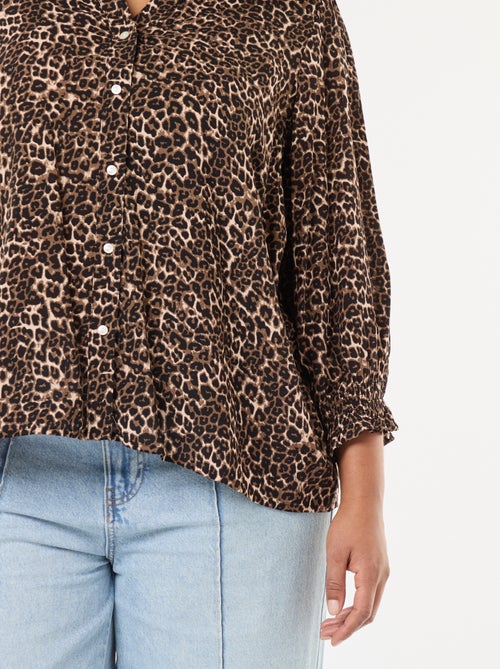 Blusa con stampa leopardata 'Only Carmakoma' - Kiabi