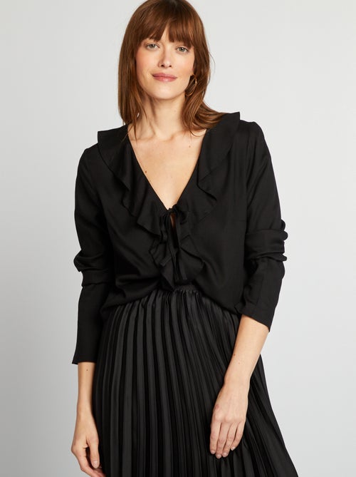 Blusa con volant da annodare - Kiabi