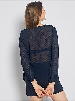Blusa con volant e voile plumetis - Kiabi