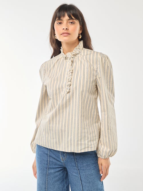 Blusa con volant sul collo e sull'apertura - Kiabi