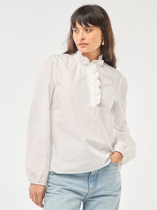 Blusa con volant sul collo e sull'apertura - Kiabi