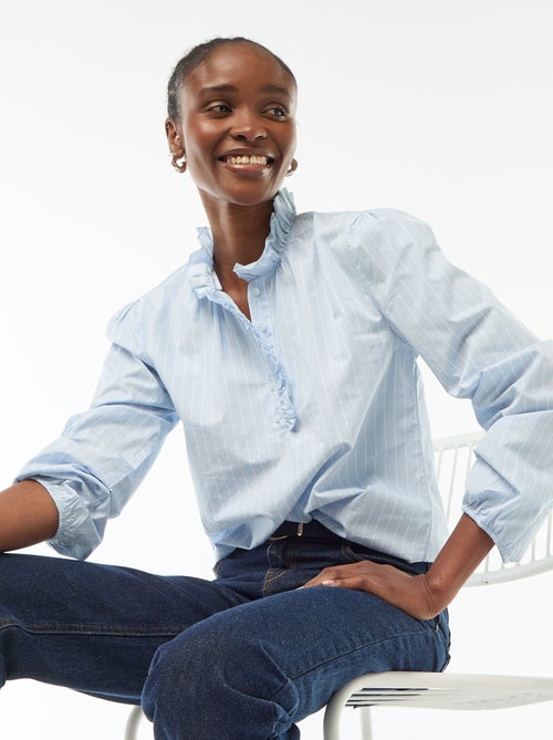 Blusa con volant sul collo e sull'apertura - Kiabi