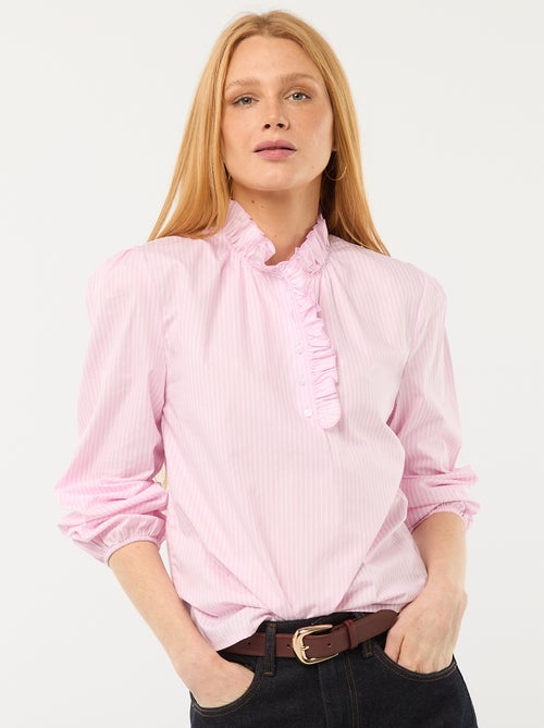 Blusa con volant sul collo e sull'apertura - Kiabi