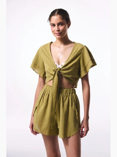 Blusa corta con laccetti penti - Kiabi Blusa corta con laccetti penti - Kiabi