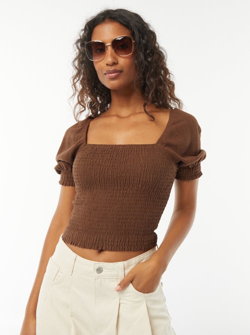 Blusa crop a maniche corte - Kiabi