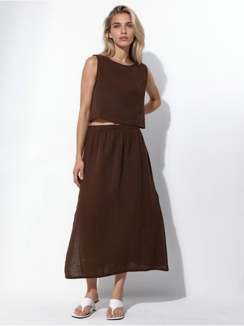 Blusa crop e gonna in mussola con dettaglio spacco, set due pezzi hiccup - Kiabi