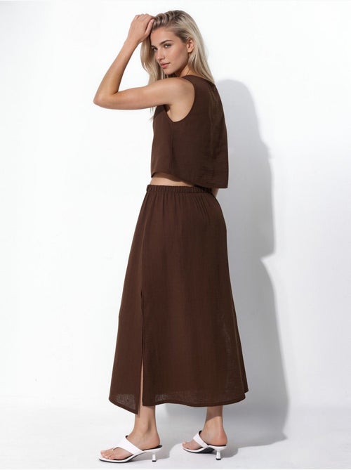 Blusa crop e gonna in mussola con dettaglio spacco, set due pezzi hiccup - Kiabi