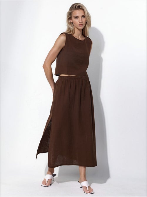 Blusa crop e gonna in mussola con dettaglio spacco, set due pezzi hiccup - Kiabi