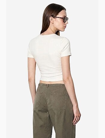 Blusa crop in jersey slim fit dilvin