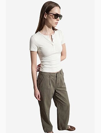 Blusa crop in jersey slim fit dilvin