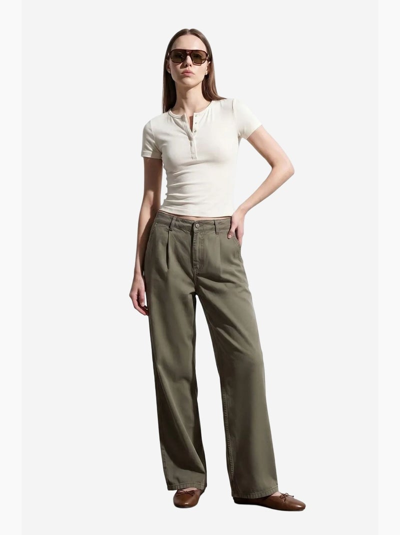 Blusa crop in jersey slim fit dilvin Crema - Kiabi