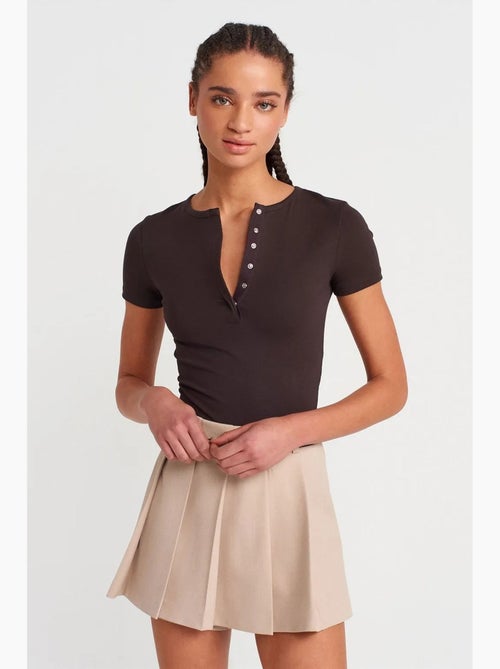 Blusa crop in jersey slim fit dilvin - Kiabi Blusa crop in jersey slim fit dilvin - Kiabi