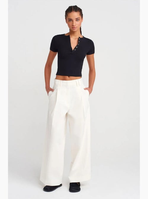 Blusa crop in jersey slim fit dilvin - Kiabi Blusa crop in jersey slim fit dilvin - Kiabi