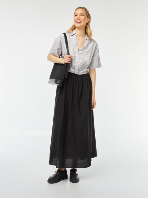 Blusa cropped con apertura incrociata abbottonata - Kiabi