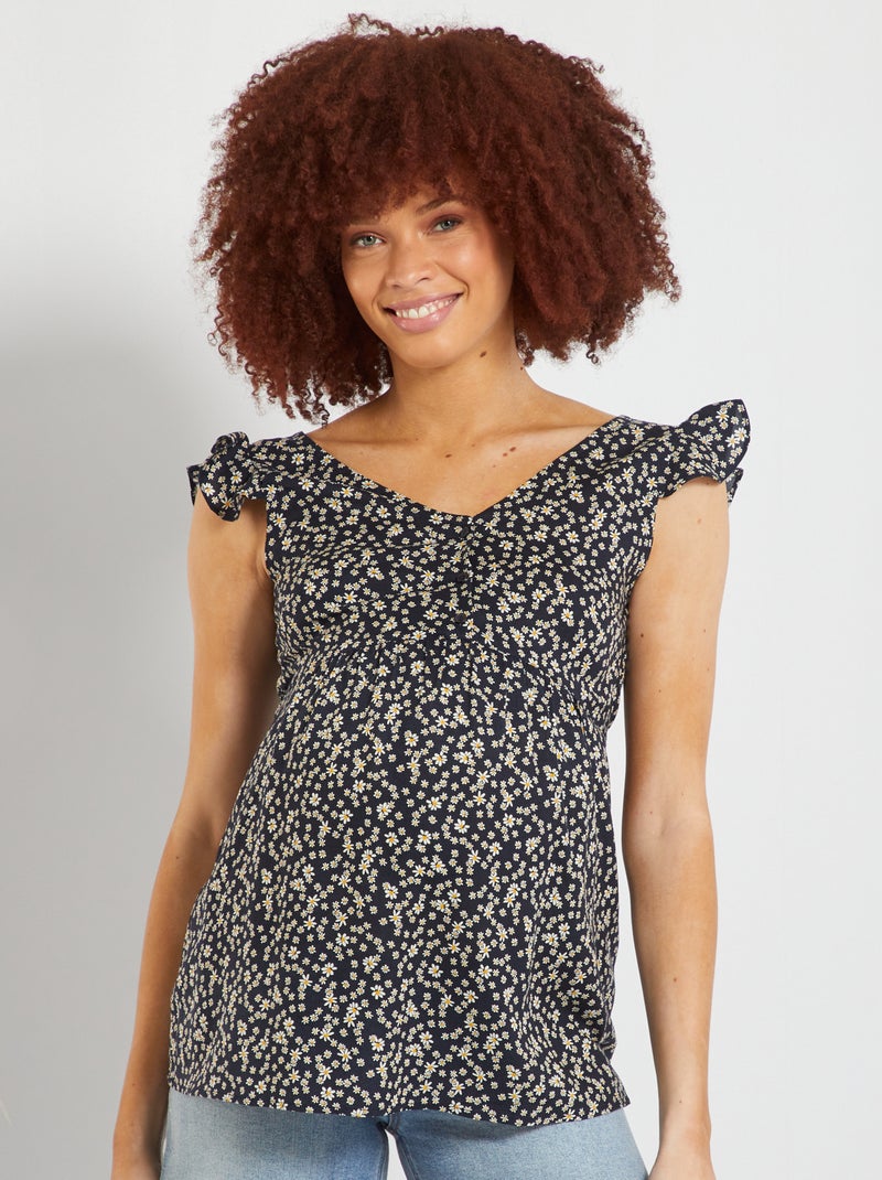 Blusa da allattamento senza maniche BLU - Kiabi