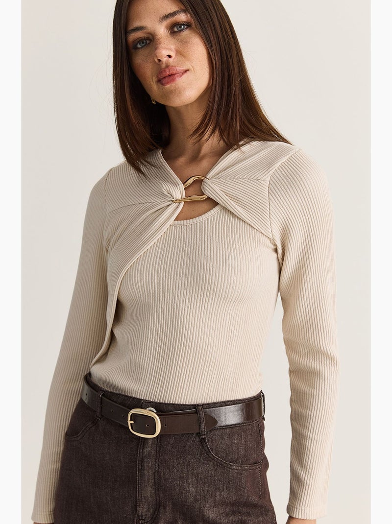 Blusa da donna lucci Beige argilla - Kiabi