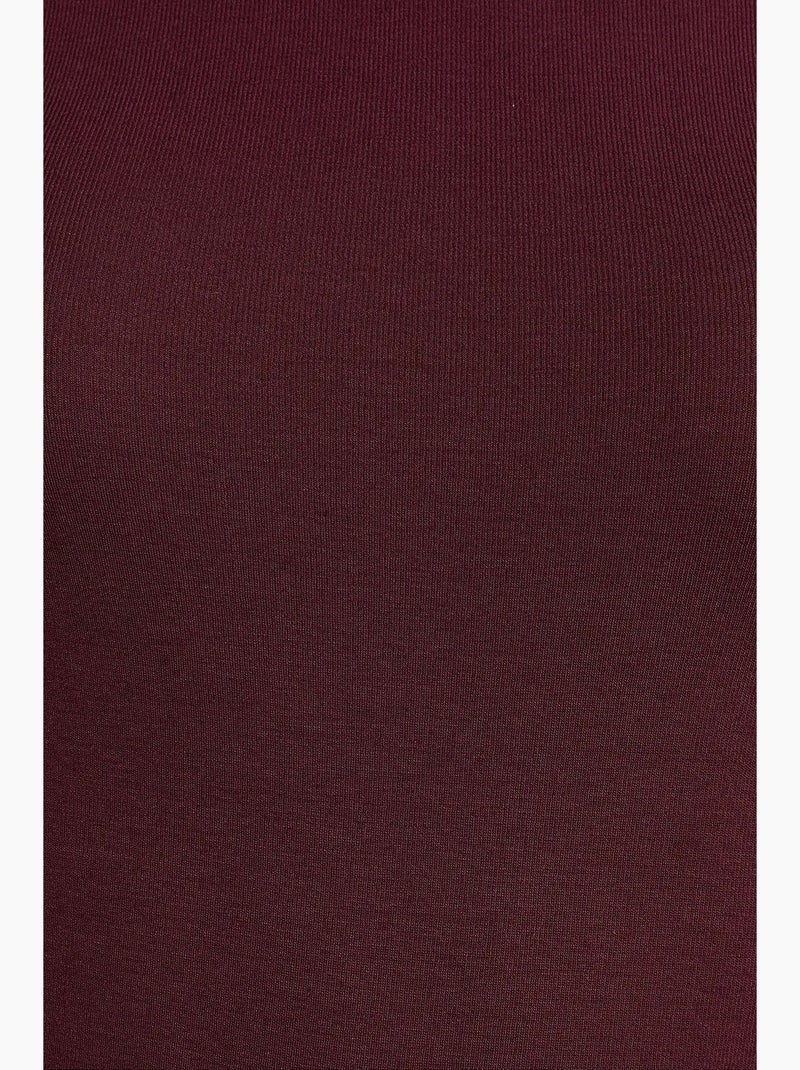 Blusa da donna slim fit con scollo a barca e maniche lunghe dilvin Rosso bordeaux - Kiabi
