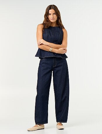 Blusa di jeans senza maniche
