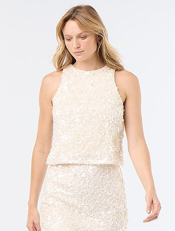 Blusa di paillettes senza maniche