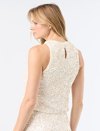 Blusa di paillettes senza maniche