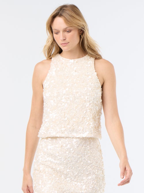 Blusa di paillettes senza maniche - Kiabi