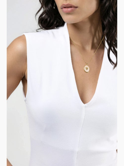 Blusa drappeggiata senza maniche con scollo a v busem - Kiabi Blusa drappeggiata senza maniche con scollo a v busem - Kiabi