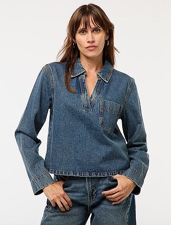 Blusa dritta in denim
