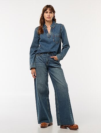 Blusa dritta in denim
