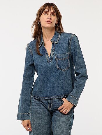 Blusa dritta in denim