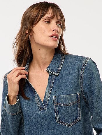 Blusa dritta in denim