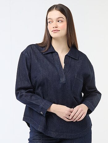 Blusa dritta in denim