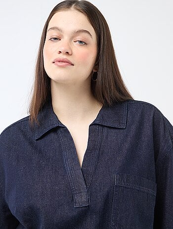 Blusa dritta in denim