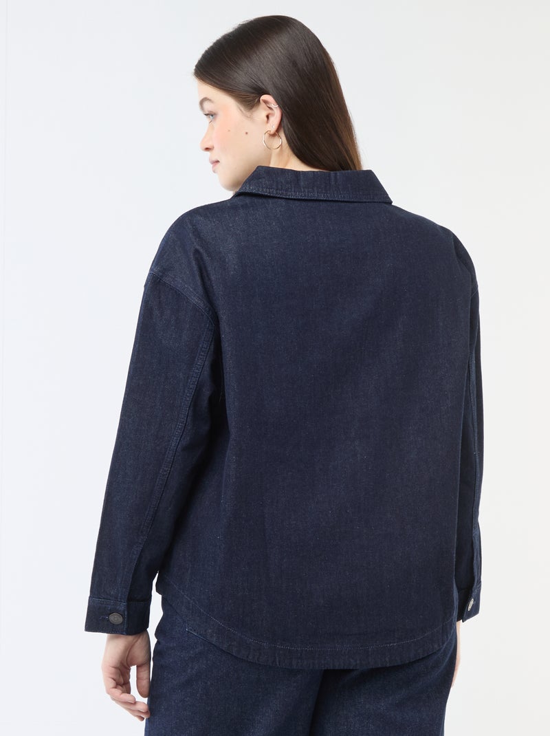 Blusa dritta in denim Blu - Kiabi