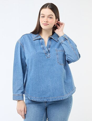 Blusa dritta in denim
