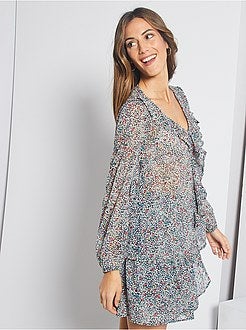 Blusa floreale con volant - Kiabi