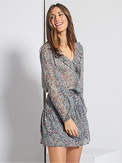 Blusa floreale con volant - Kiabi