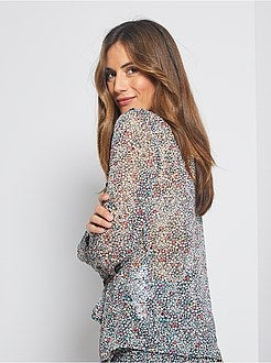 Blusa floreale con volant - Kiabi