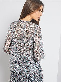 Blusa floreale con volant - Kiabi