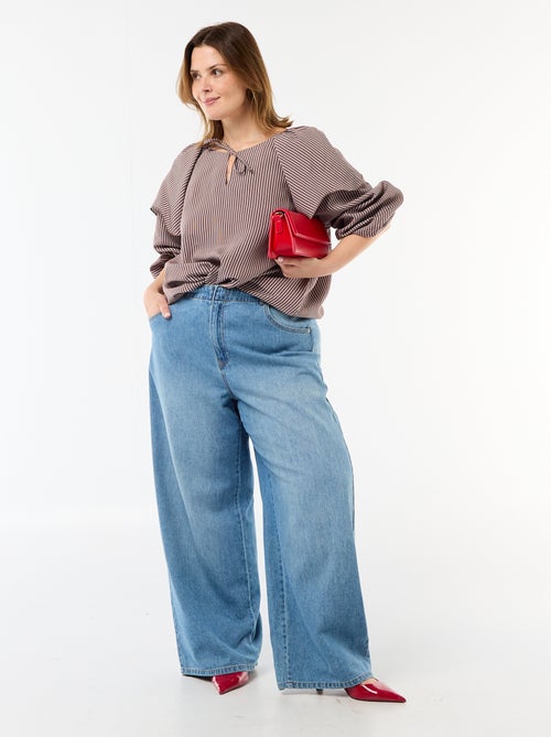 Blusa fluida a maniche lunghe con ampio volant sul collo - Kiabi