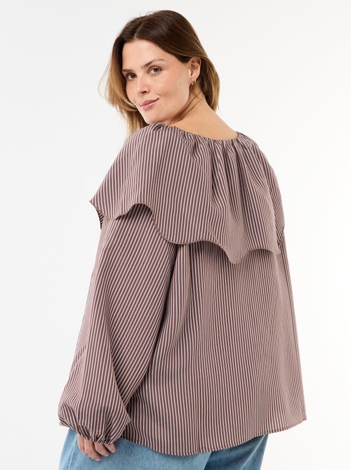 Blusa fluida a maniche lunghe con ampio volant sul collo - Kiabi