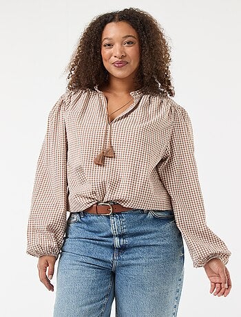 Blusa fluida a righe sottili