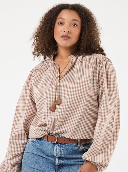 Blusa fluida a quadretti vichy - Kiabi