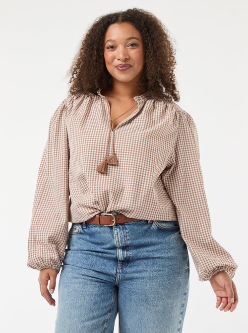 Blusa fluida a quadretti vichy - Kiabi